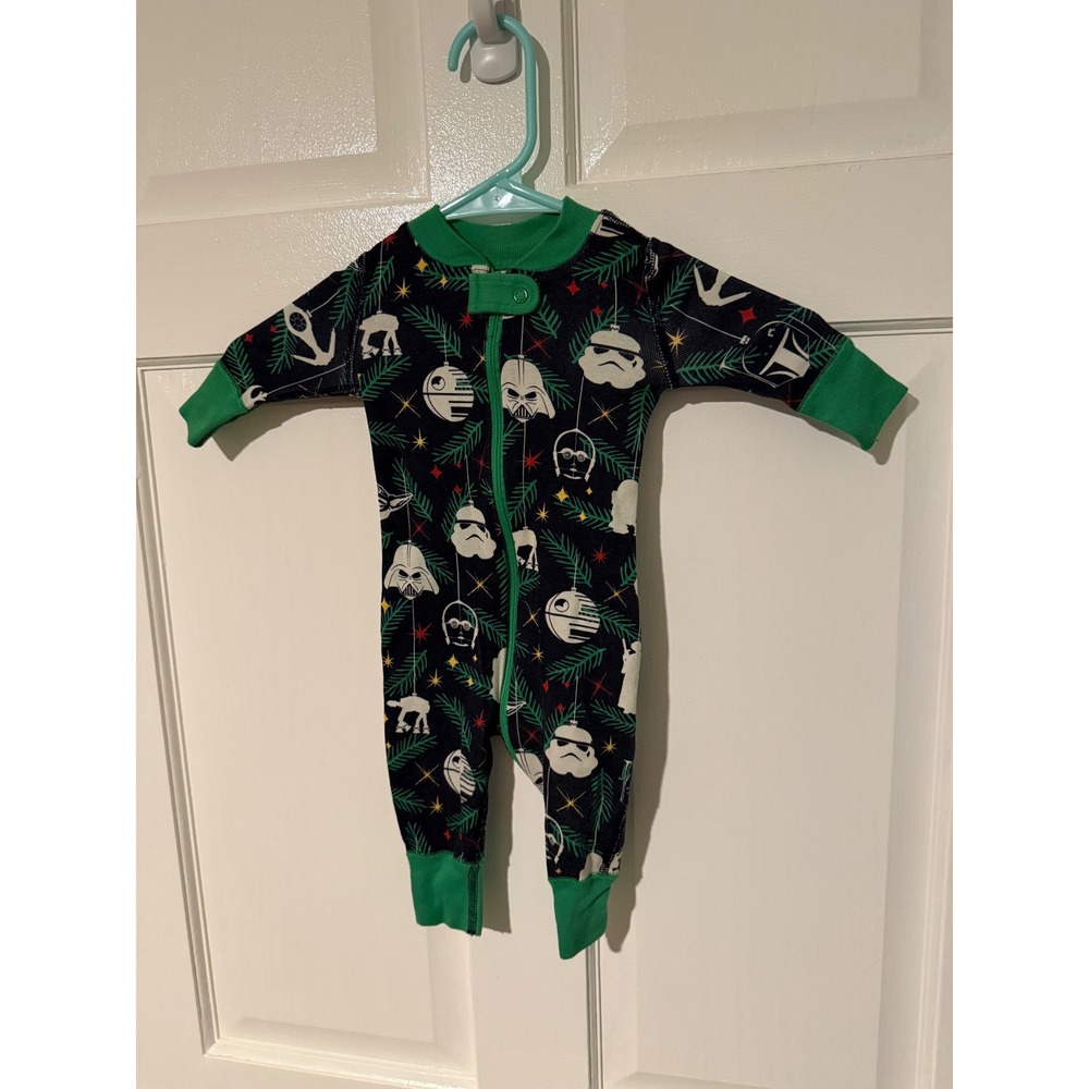 Hanna Andersson Star Wars Holiday Christmas Pajamas One Piece Romper 0-3M